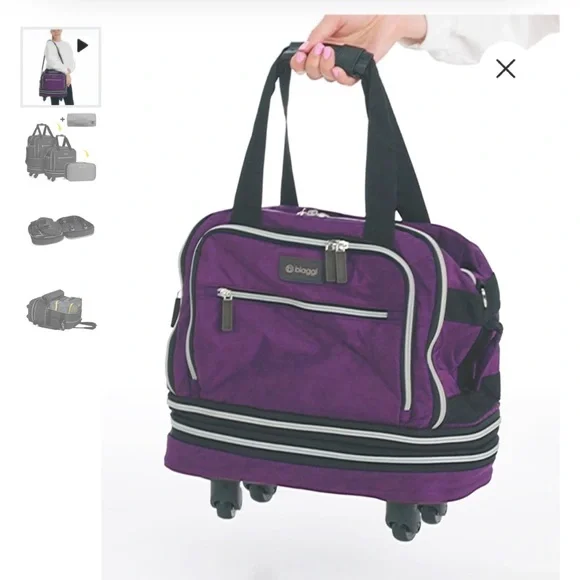 Biaggi zip up expandable bag black - Picture 4 of 7